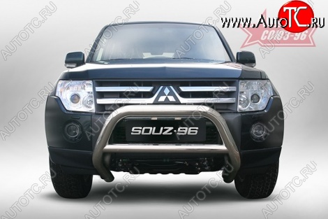 13 319 р. Защита переднего бампера Souz-96 (d76) Mitsubishi Pajero 4 V90 дорестайлинг (2006-2011)  с доставкой в г. Белгород