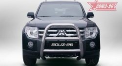 Защита переднего бампера Souz-96 (d76) Mitsubishi Pajero 4 V80 дорестайлинг (2006-2011)