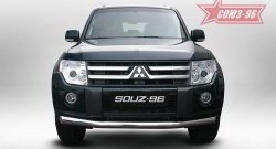 Защита переднего бампера (d76) Souz-96 Mitsubishi Pajero 4 V80 дорестайлинг (2006-2011)