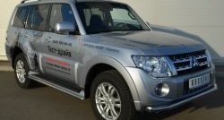 15 999 р. Одинарная защита переднего бампера диаметром 63 мм SLITKOFF  Mitsubishi Pajero ( 4 V90,  4 V80) (2011-2015) 1-ый рестайлинг, 3 дв. 1-ый рестайлинг  с доставкой в г. Белгород. Увеличить фотографию 4