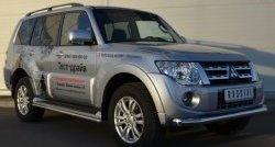 17 599 р. Одинарная защита переднего бампера диаметром 76 мм SLITKOFF  Mitsubishi Pajero ( 4 V90,  4 V80) (2011-2015) 1-ый рестайлинг, 3 дв. 1-ый рестайлинг  с доставкой в г. Белгород. Увеличить фотографию 4