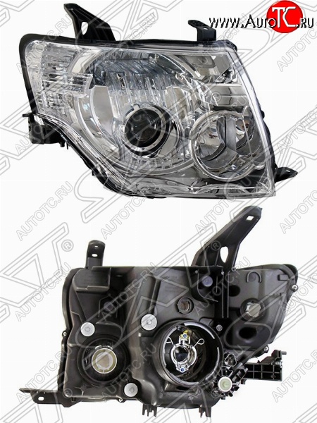 7 299 р. Правая фара передняя SAT (ксенон, с электрокорректором) Mitsubishi Pajero 4 V80 дорестайлинг (2006-2011)  с доставкой в г. Белгород