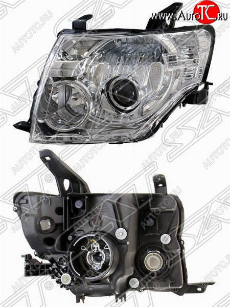 7 299 р. Левая фара передняя SAT (ксенон, с электрокорректором) Mitsubishi Pajero 4 V80 дорестайлинг (2006-2011)  с доставкой в г. Белгород