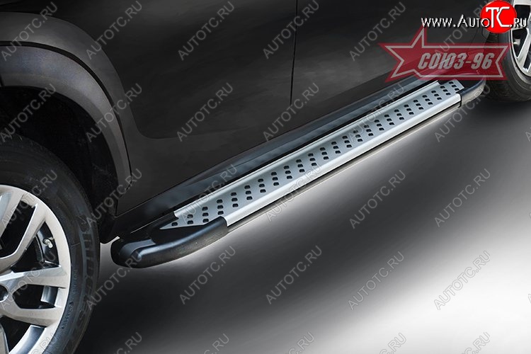 8 999 р. Пороги из алюминиевого профиля Souz-96 Mitsubishi Pajero Sport QE дорестайлинг (2015-2021)  с доставкой в г. Белгород