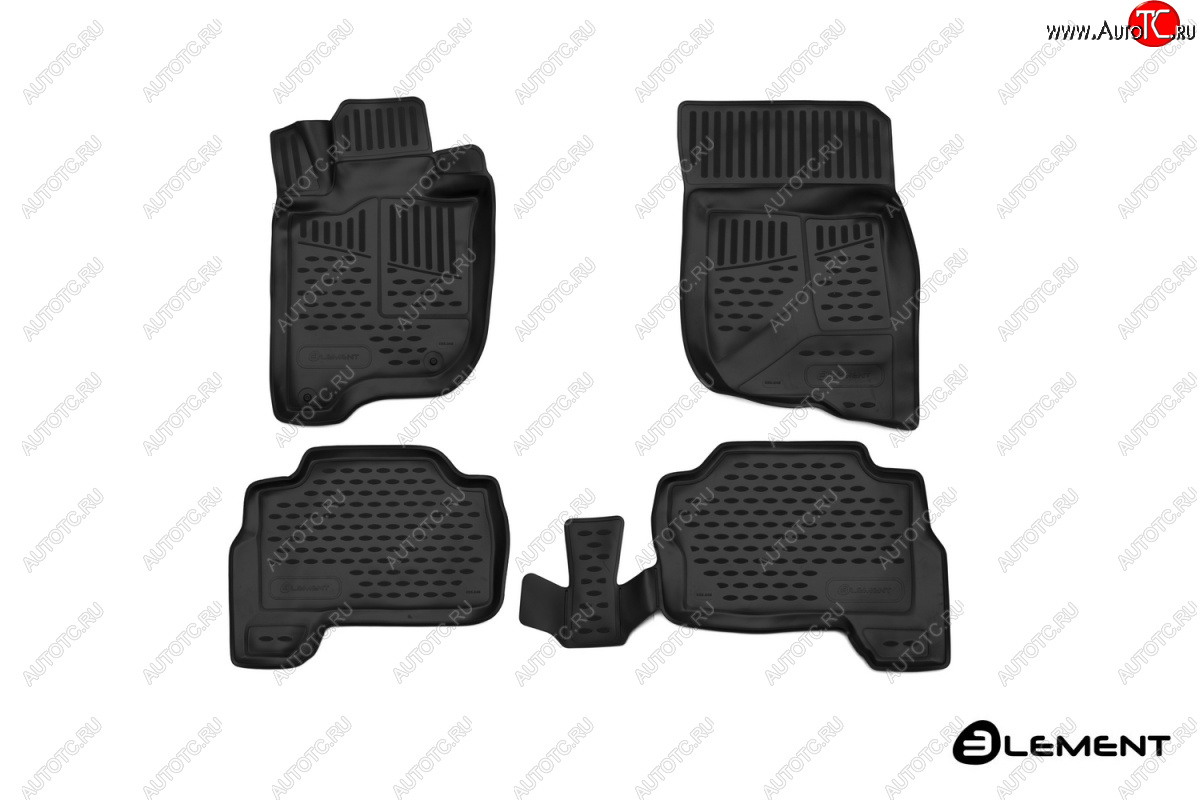 2 499 р. Коврики в салон Element 3D (полиуретан, 4 шт.) Mitsubishi Pajero Sport QE дорестайлинг (2015-2021) (Черный)  с доставкой в г. Белгород