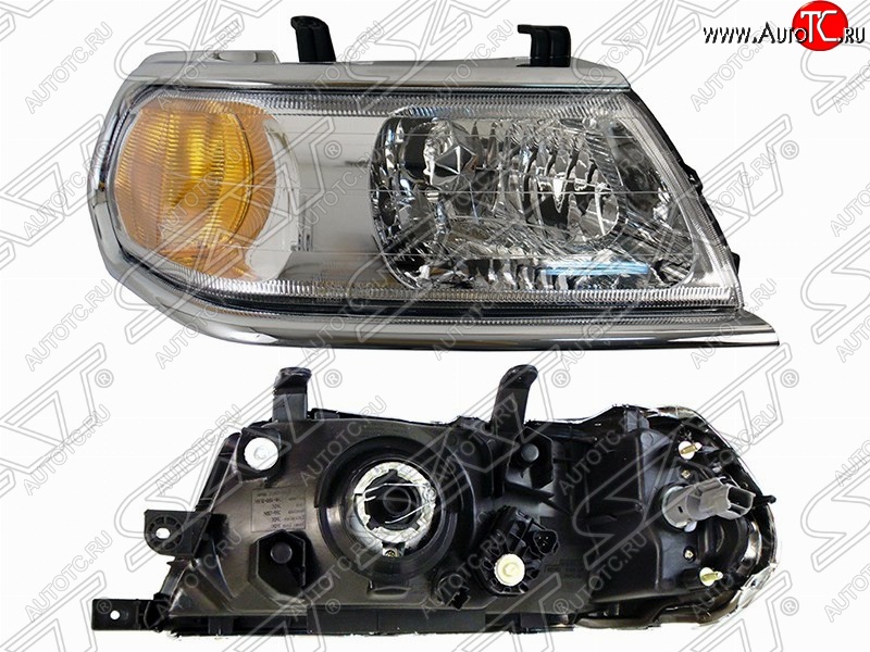 7 899 р. Правая фара SAT (хром) Mitsubishi Pajero Sport PA дорестайлинг (1996-2004)  с доставкой в г. Белгород