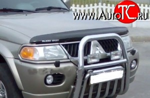 3 069 р. Дефлектор капота NovLine Mitsubishi Pajero Sport PA дорестайлинг (1996-2004)  с доставкой в г. Белгород