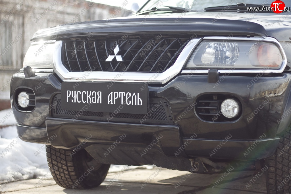 2 189 р. Защитная сетка решетки переднего бампера РА Mitsubishi Pajero Sport PA дорестайлинг (1996-2004)  с доставкой в г. Белгород