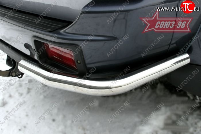 9 044 р. Защита заднего бампера из боковых уголков Souz-96 (d60) Mitsubishi Pajero Sport PA дорестайлинг (1996-2004)  с доставкой в г. Белгород