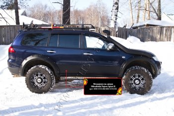 3 999 р. Молдинг двери RA (передний левый) Mitsubishi Pajero Sport PB дорестайлинг (2008-2013) (Поверхность глянец (под окраску), Неокрашенные)  с доставкой в г. Белгород. Увеличить фотографию 2