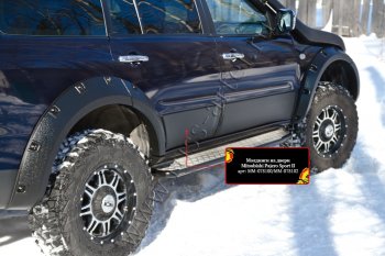 3 499 р. Молдинг двери RA (задний левый) Mitsubishi Pajero Sport PB дорестайлинг (2008-2013) (Поверхность глянец (под окраску), Неокрашенные)  с доставкой в г. Белгород. Увеличить фотографию 2