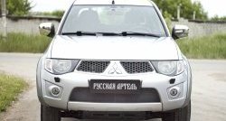 2 539 р. Защитная сетка решетки переднего бампера РА Mitsubishi Pajero Sport PB дорестайлинг (2008-2013)  с доставкой в г. Белгород. Увеличить фотографию 2