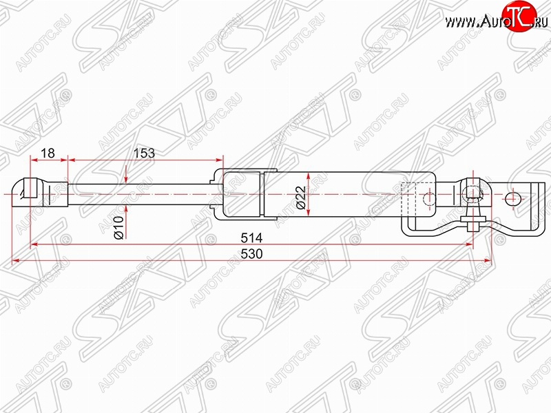 729 р. Газовый упор крышки багажника SAT Mitsubishi Pajero Sport PB дорестайлинг (2008-2013)  с доставкой в г. Белгород