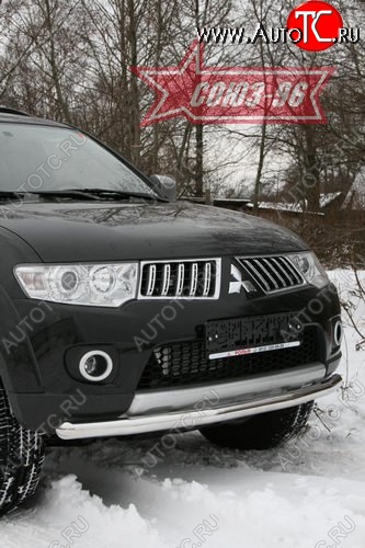 10 349 р. Защита переднего бампера одинарная Souz-96 (d60) Mitsubishi Pajero Sport PB дорестайлинг (2008-2013)  с доставкой в г. Белгород