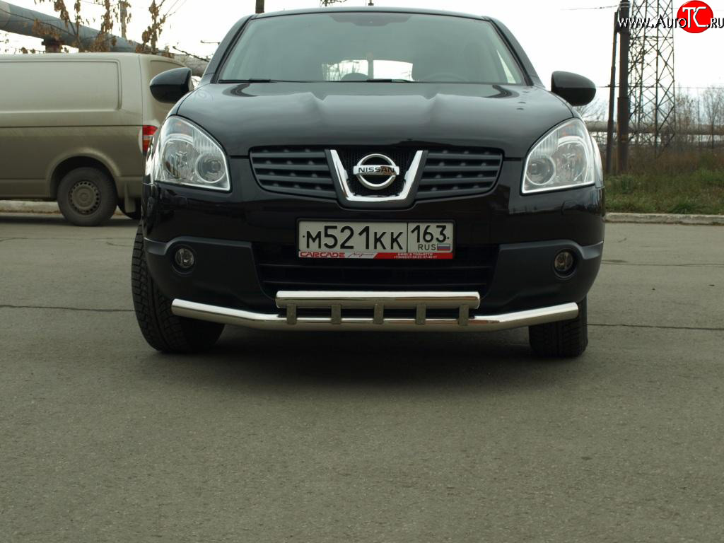 12 699 р. Защита переднего бампера 63,5 мм Nissan Qashqai 1 дорестайлинг (2007-2010)  с доставкой в г. Белгород