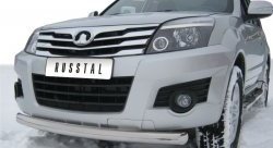 Одинарная защита переднего бампера SLITKOFF диаметром 76 мм Great Wall Hover H3 (2010-2014)  дорестайлинг