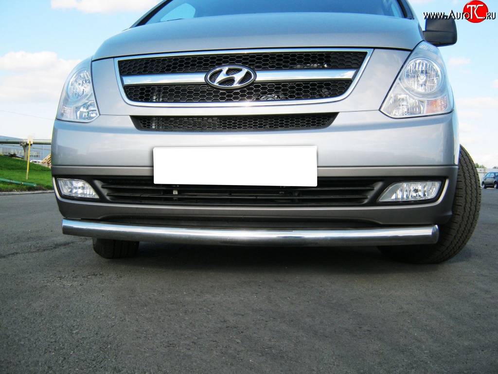 16 749 р. Одинарная защита переднего бампера SLITKOFF 76 мм Hyundai Starex/Grand Starex/H1 TQ рестайлинг (2014-2018)  с доставкой в г. Белгород