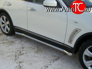19 549 р. Защита порогов Russtal из круглой трубы диаметром 76 мм INFINITI FX50 S51 дорестайлинг (2008-2011) (Защита порогов с со скосами на торцах (вариант 1))  с доставкой в г. Белгород