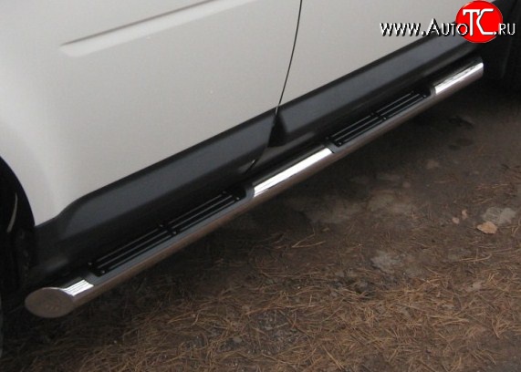 14 449 р. Защита порогов Russtal с пластиковыми вставками Land Rover Freelander L359 дорестайлинг (2006-2010) (Защита порогов с со скосами на торцах (вариант 1))  с доставкой в г. Белгород