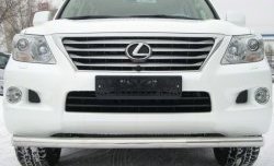 Одинарная защита переднего бампера SLITKOFF 70 мм Lexus LX570  J200 (2007-2012) дорестайлинг