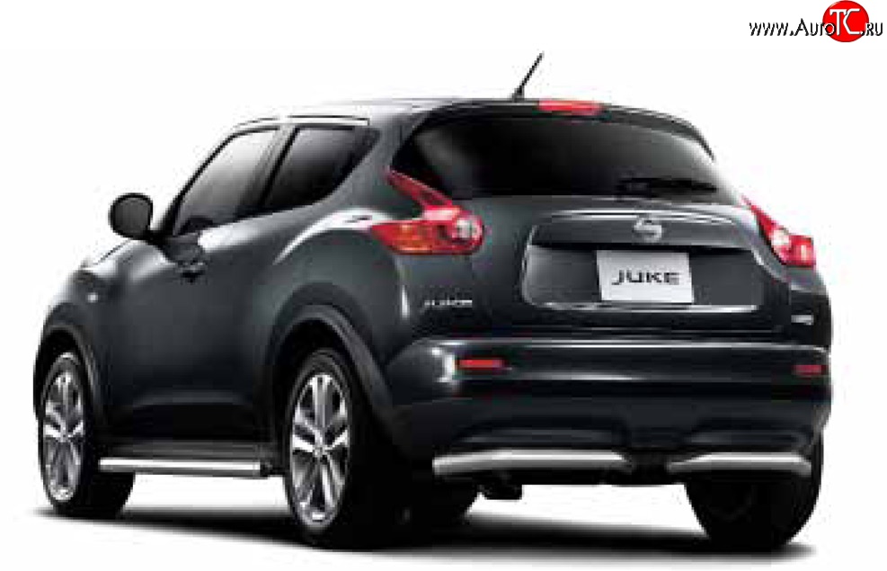 3 249 р. Длинная защита заднего бампера Petroil-Tuning 51 мм с передним приводом Nissan Juke 1 YF15 дорестайлинг (2010-2014)  с доставкой в г. Белгород