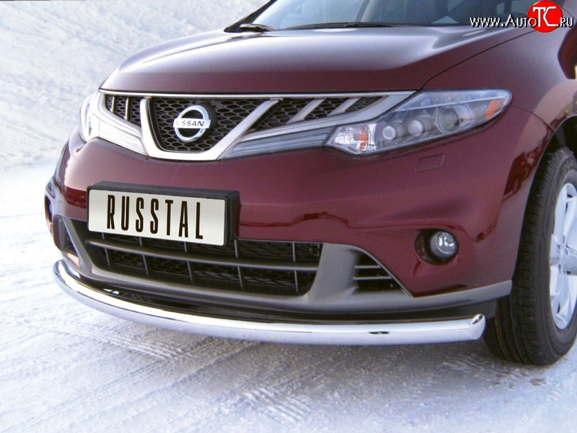 9 199 р. Одинарная защита переднего бампера Russtal диаметром 63 мм Nissan Murano 2 Z51 рестайлинг (2010-2016)  с доставкой в г. Белгород
