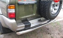 15 249 р. Защита заднего бампера (Ø76 мм, нержавейка) SLITKOFF Nissan Patrol 5 Y61 дорестайлинг (1997-2001)  с доставкой в г. Белгород. Увеличить фотографию 3