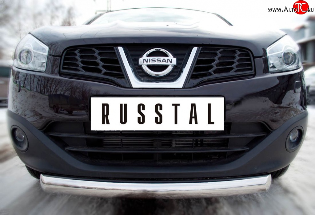15 349 р. Одинарная защита переднего бампера SLITKOFF диаметром 76 мм Nissan Qashqai 1 J10 рестайлинг (2010-2013)  с доставкой в г. Белгород