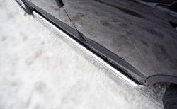 12 299 р. Защита порогов Russtal из трубы d63 мм с пластиковыми вставками для ног Nissan Qashqai 1 J10 рестайлинг (2010-2013) (Защита порогов с со скосами на торцах (вариант 1))  с доставкой в г. Белгород. Увеличить фотографию 2