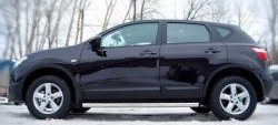 12 299 р. Защита порогов Russtal из трубы d63 мм с пластиковыми вставками для ног Nissan Qashqai 1 J10 рестайлинг (2010-2013) (Защита порогов с со скосами на торцах (вариант 1))  с доставкой в г. Белгород. Увеличить фотографию 3