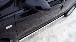 12 299 р. Защита порогов Russtal из трубы d63 мм с пластиковыми вставками для ног Nissan Qashqai 1 J10 рестайлинг (2010-2013) (Защита порогов с со скосами на торцах (вариант 1))  с доставкой в г. Белгород. Увеличить фотографию 4