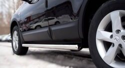 12 299 р. Защита порогов Russtal из трубы d63 мм с пластиковыми вставками для ног Nissan Qashqai 1 J10 рестайлинг (2010-2013) (Защита порогов с со скосами на торцах (вариант 1))  с доставкой в г. Белгород. Увеличить фотографию 6
