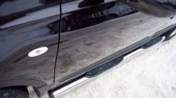 14 449 р. Защита порогов Russtal из трубы d76 мм с пластиковыми вставками для ног Nissan Qashqai 1 J10 рестайлинг (2010-2013) (Защита порогов с со скосами на торцах (вариант 1))  с доставкой в г. Белгород. Увеличить фотографию 4