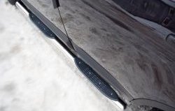 14 449 р. Защита порогов Russtal из трубы d76 мм с пластиковыми вставками для ног Nissan Qashqai 1 J10 рестайлинг (2010-2013) (Защита порогов с со скосами на торцах (вариант 1))  с доставкой в г. Белгород. Увеличить фотографию 8