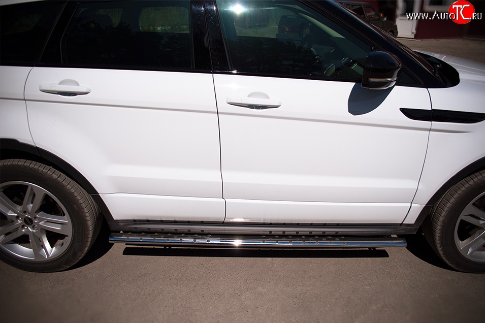 16 649 р. Защита порогов Russtal из овальной трубы с проступью (Dynamic) Land Rover Range Rover Evoque 1 L538 дорестайлинг 5 дв. (2011-2015)  с доставкой в г. Белгород