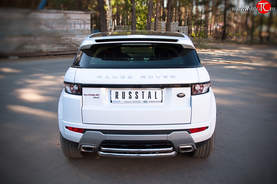 17 999 р. Защита заднего бампера (к-я DYNAMIC, Ø63 и 42 мм, нержавейка) SLITKOFF Land Rover Range Rover Evoque 1 L538 дорестайлинг 5 дв. (2011-2015)  с доставкой в г. Белгород