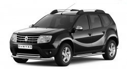 21 649 р. Порожки для ног из трубы Ø51 с алюминиевой площадкой Petroil Tuning Renault Duster HS рестайлинг (2015-2021) (Нержавеющая полированная сталь)  с доставкой в г. Белгород. Увеличить фотографию 5