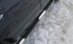 14 449 р. Защита порогов Russtal с пластиковыми вставками для ног Suzuki Grand Vitara JT 5 дверей дорестайлинг (2005-2008) (Защита порогов с со скосами на торцах (вариант 1))  с доставкой в г. Белгород. Увеличить фотографию 2