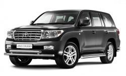 11 799 р. Двойная защита переднего бампера Petroil Tuning из труб диаметром по 63 мм Toyota Land Cruiser 200 дорестайлинг (2007-2012)  с доставкой в г. Белгород. Увеличить фотографию 2