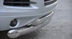 22 549 р. Защита переднего бампера (2 трубыØ76 и 63 мм, нержавейка) SLITKOFF Volkswagen Touareg 2 NF дорестайлинг (2010-2014)  с доставкой в г. Белгород. Увеличить фотографию 2