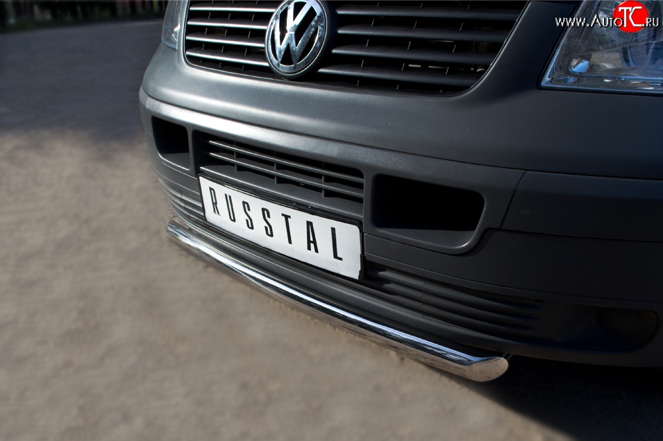 15 799 р. Одинарная защита переднего бампера SLITKOFF диаметром 63 мм Volkswagen Transporter T5 дорестайлинг (2003-2009)  с доставкой в г. Белгород