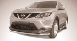 Одинарная защита переднего бампера из трубы диаметром 57 мм Slitkoff Nissan Qashqai  2 (2013-2019) J11 дорестайлинг