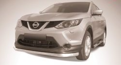 Одинарная защита переднего бампера из трубы диаметром 76 мм Slitkoff Nissan Qashqai  2 (2013-2019) J11 дорестайлинг