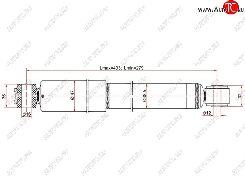 1 769 р. Амортизатор задний LH=RH SAT Nissan AD Y11 (1999-2008)  с доставкой в г. Белгород