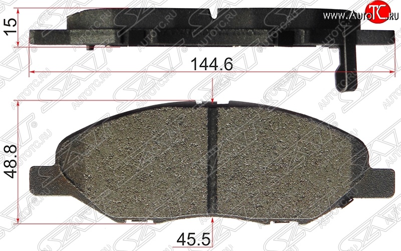 879 р. Колодки тормозные SAT (передние) Nissan Micra K12 5 дв. дорестайлинг (2002-2005)  с доставкой в г. Белгород