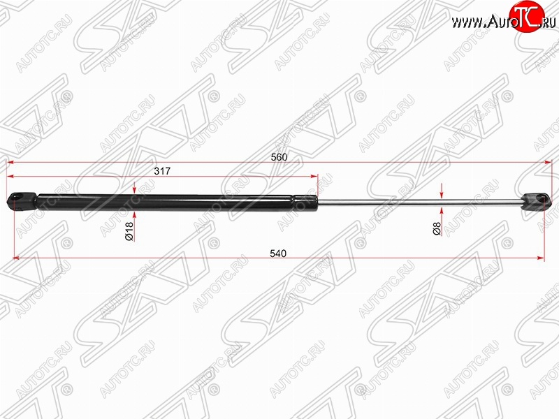 649 р. Газовый упор крышки багажника SAT  Nissan Almera  N16 - Sunny  B15  с доставкой в г. Белгород