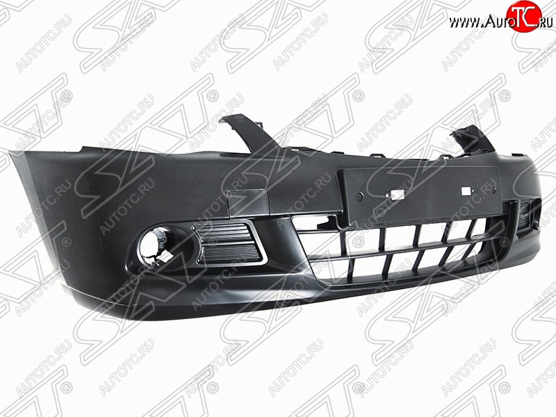 3 489 р. Передний бампер с правой заглушкой под крюк SAT Nissan Almera G15 седан (2012-2019) (Неокрашенный)  с доставкой в г. Белгород