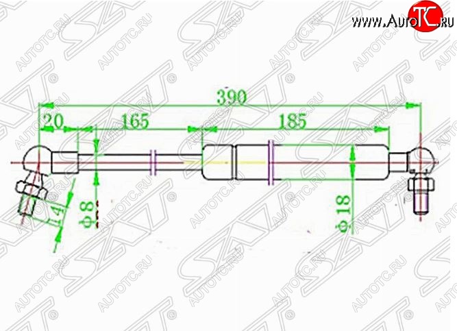 769 р. Газовый упор капота SAT  Nissan Cefiro  A32 - Maxima  A32  с доставкой в г. Белгород