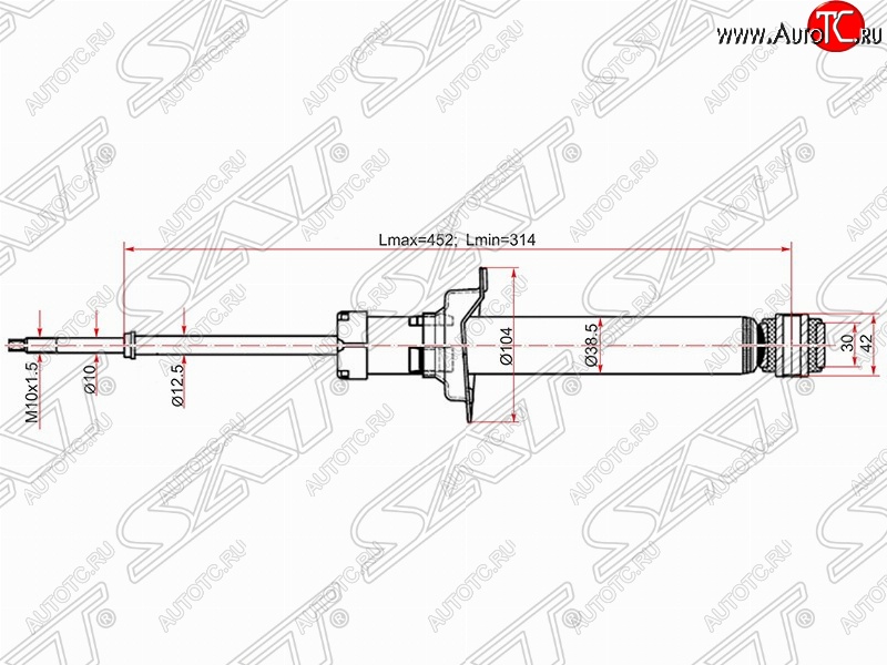 2 689 р. Амортизатор задний SAT (установка на левую или правую сторону) Nissan Cefiro A32 (1994-1998)  с доставкой в г. Белгород