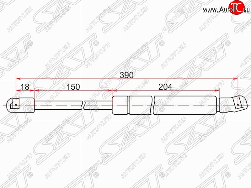 649 р. Газовый упор капота SAT  Nissan Cefiro  A33 - Maxima  A33  с доставкой в г. Белгород